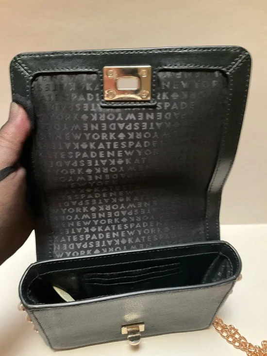 Kate Spade Pearl-Stud Chain Black Crossbody Bag Serrano Place Pearl Maisie MINI - Picture 6 of 14